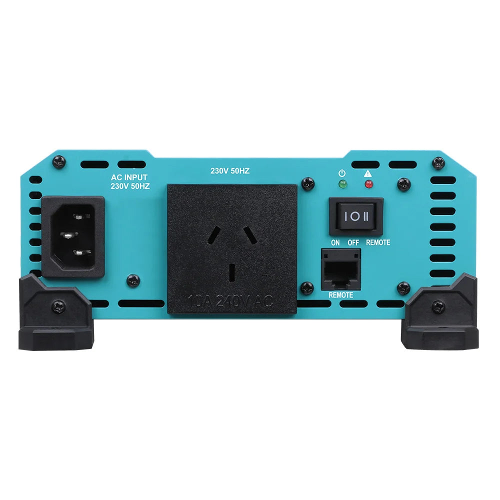 in the image a Renogy 1000W Pure Sine Wave Inverter parts side in white background