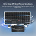 A photo of a Renogy 12V 300A CORE deep cycle lithium battery specifications with solar panel and inverter