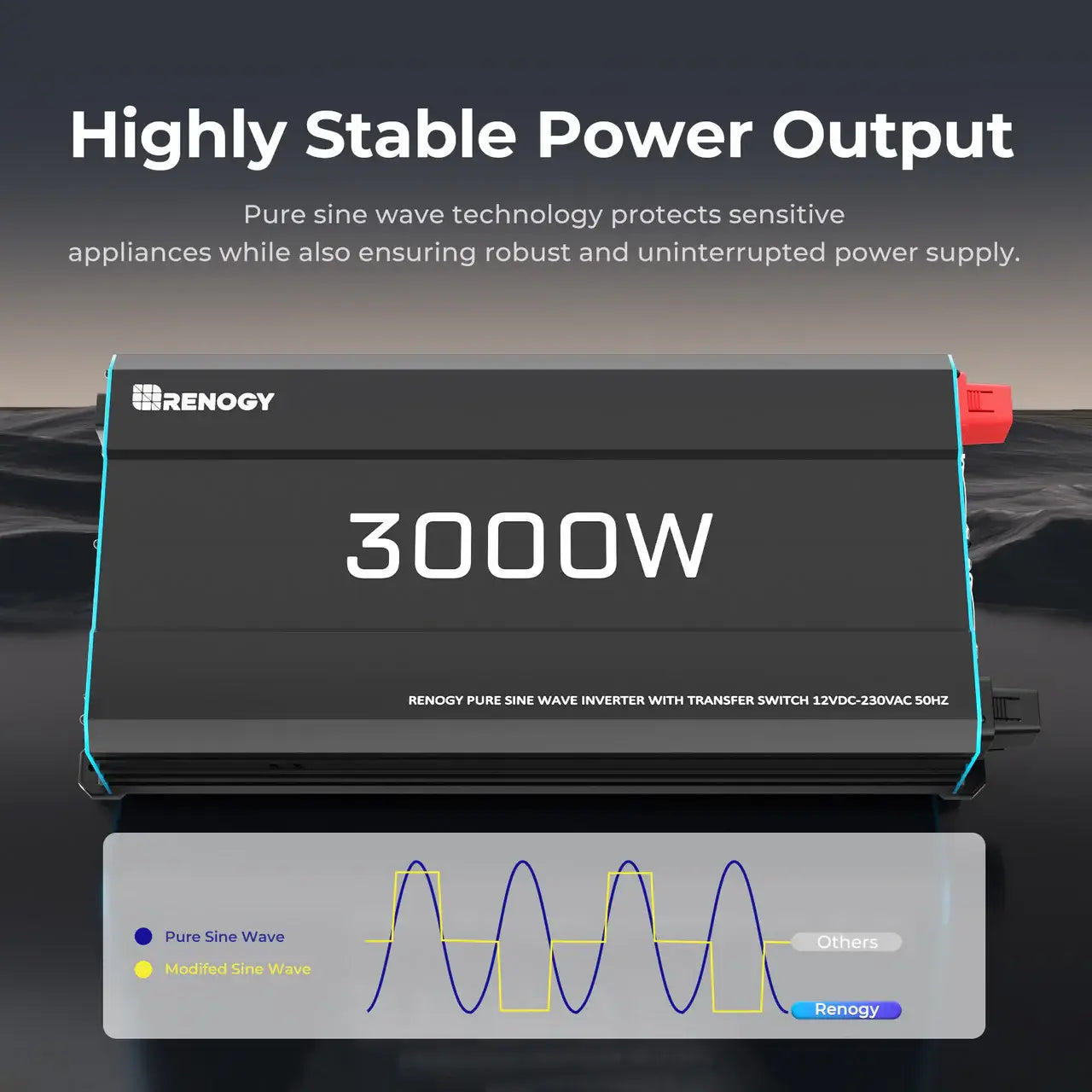 Renogy 3000W Inverter power output infograph