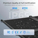 Renogy 400W Solar Blanket premium quality and full certification infograph