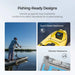 Renogy Core Mini 12V 100Ah Lithium Battery fishing ready design infographic