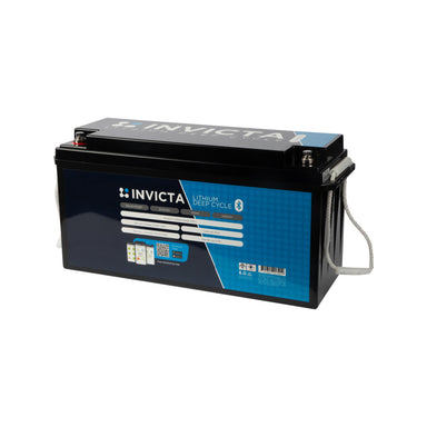 In the photo a SNL24V100BT Invicta 24V Battery in white background
