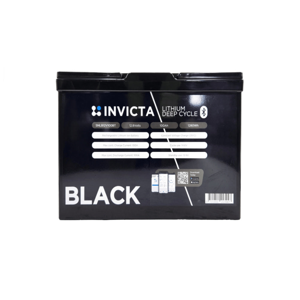 SNLB12V100BT Invicta Black Lithium Battery on a white background
