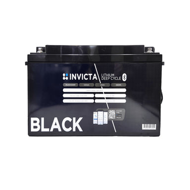 SNLB12V200BT Invicta Black 12V Lithium Battery on a white background