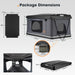 A photo of a san hima jervis loft pop up hard shell roof top tents package dimensions.
