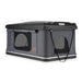 A photo of a san hima jervis loft pop up hard shell roof top tent on a white background.