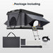 A photo of a san hima jervis loft pop up hard shell roof top tents package inclusions.