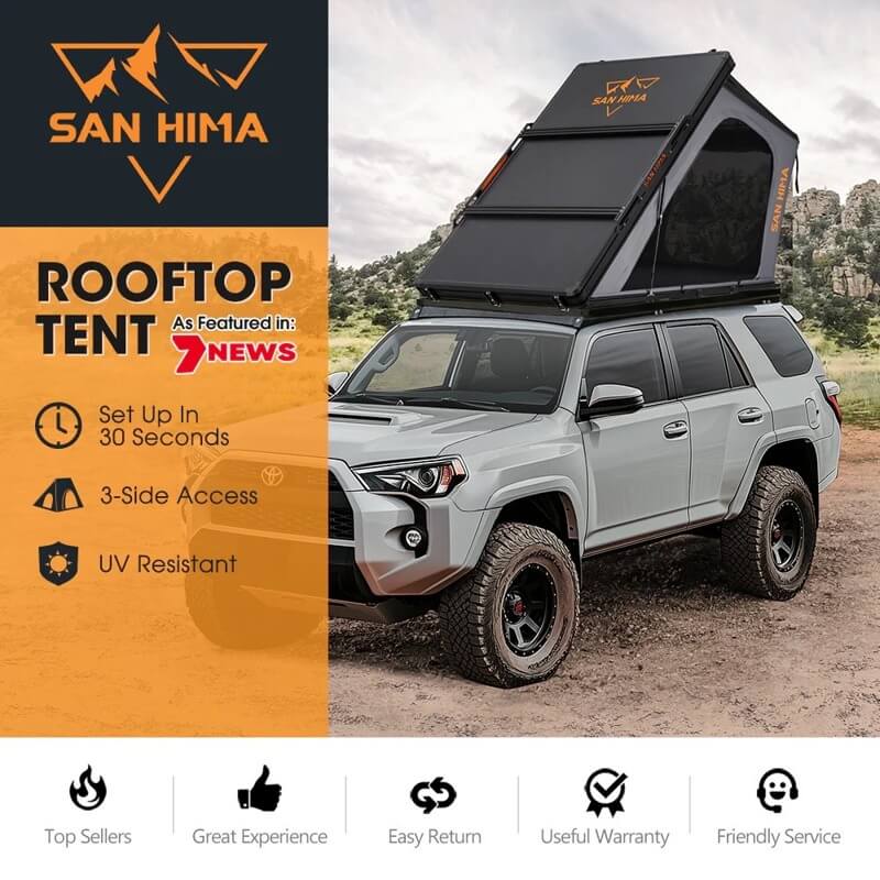San Hima Kalbarri 2 Hard shell Tent Rooftop tent infograph