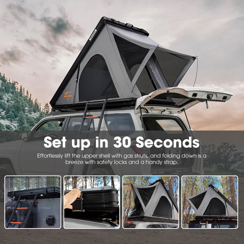 san hima rooftop tent San Hima Kalbarri Lite Hard Shell Roof Top Tent — Outback SafeTrack