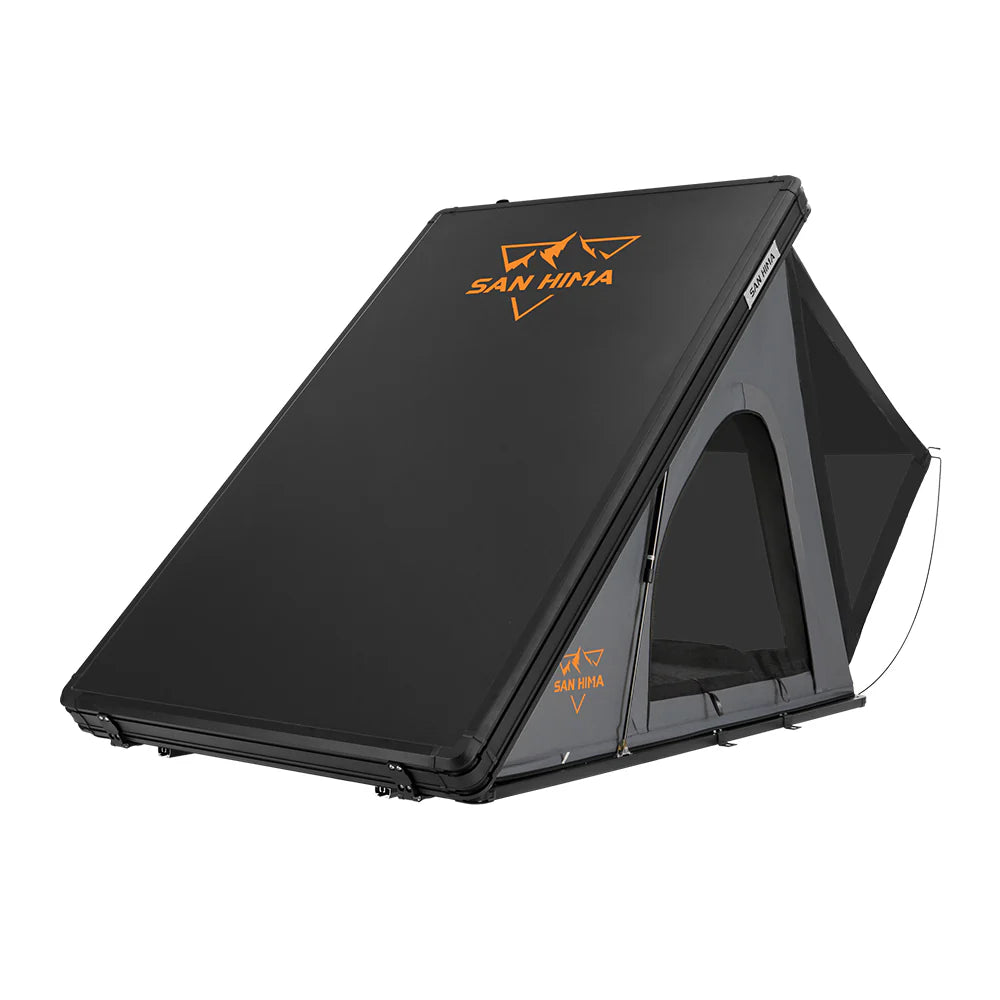 A photo of a San Hima Kalbarri Lite Roof Top Tent on a slight angle.