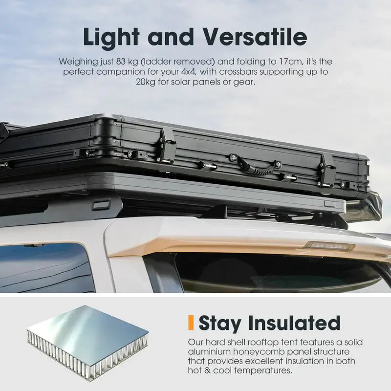 San Hima Kalbarri X Hard shell Tent Light Versatile on an infograph