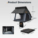 in the photo a San Hima Kalbarri X Roof Top Tent Product Dimensions in white background