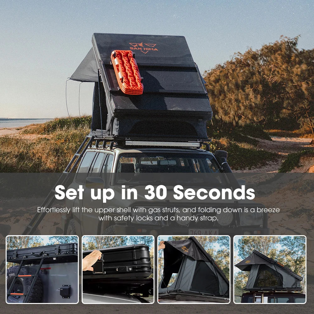 San Hima Kalbarri X Roof Top Tent Easy Setup infographic