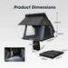 San Hima Kalbarri X Roof Top Tent Product Dimensions on a white background