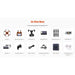 A photo of Swellpro SD4+ Fishing Drone Standard Package contents in white background