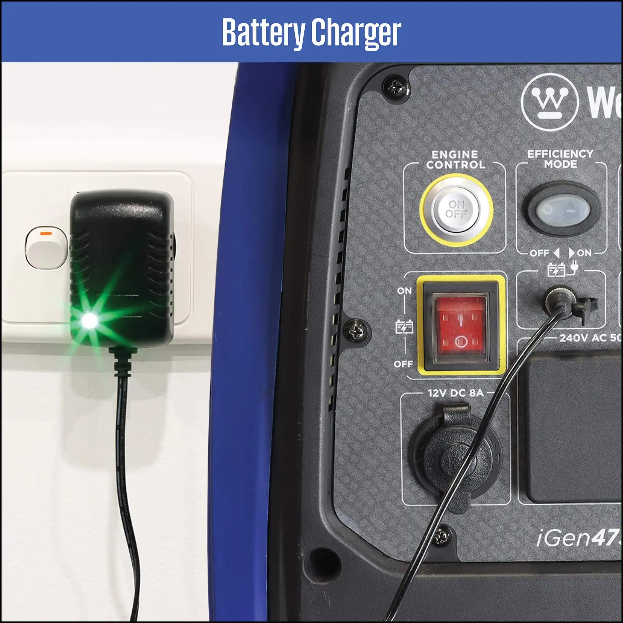 WP iGen 4750S battery charger in white background