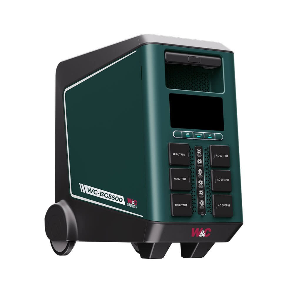 Welling Crossley 5500W Power Station angled to the right on a white background