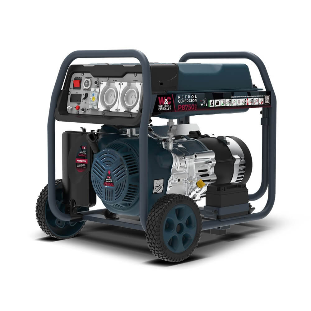 Welling & Crossley 8.75 kVA RCD Electric Start AVR Petrol Generator ...