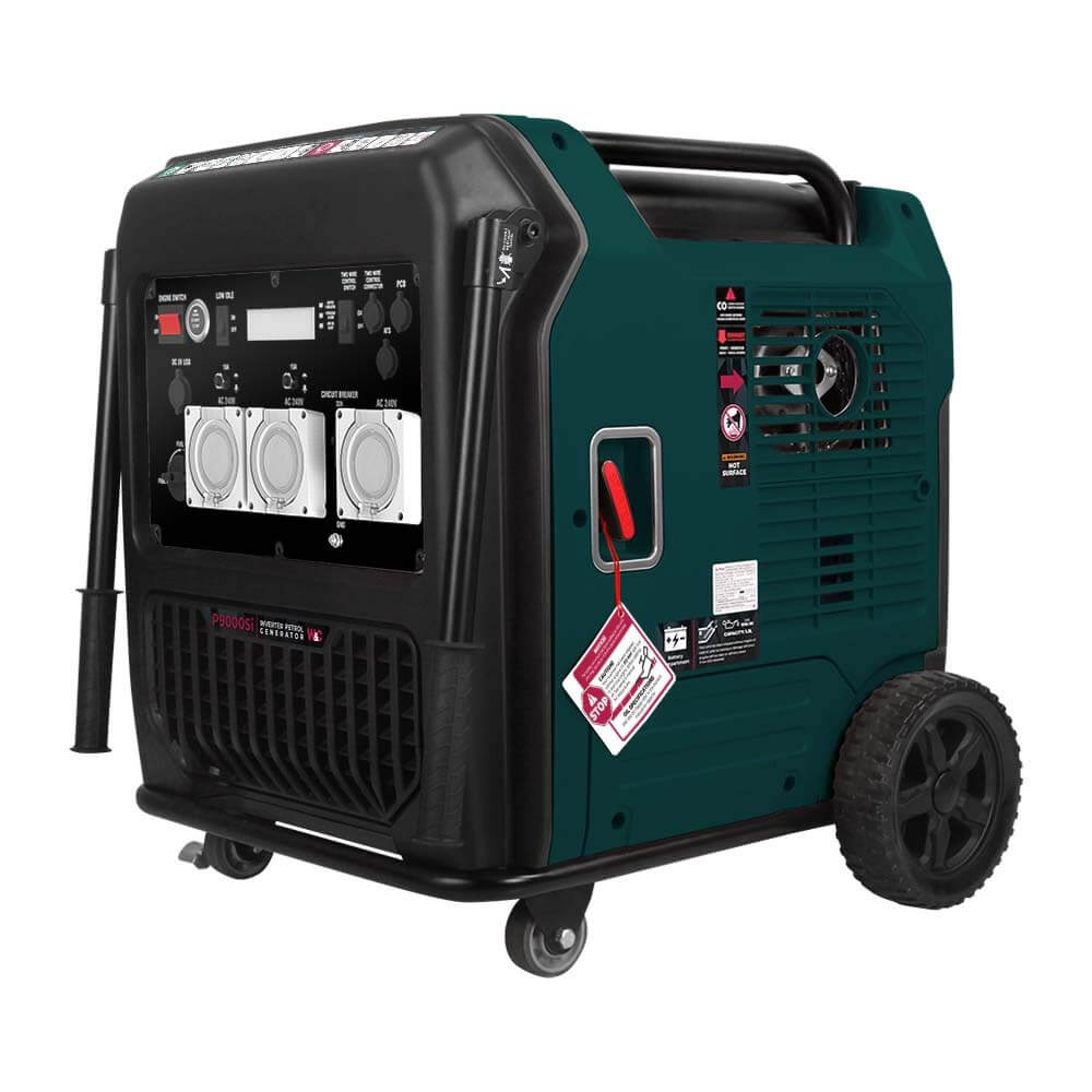 Welling & Crossley 9000W Electric Start Portable Inverter Generator slightly angled on a white background