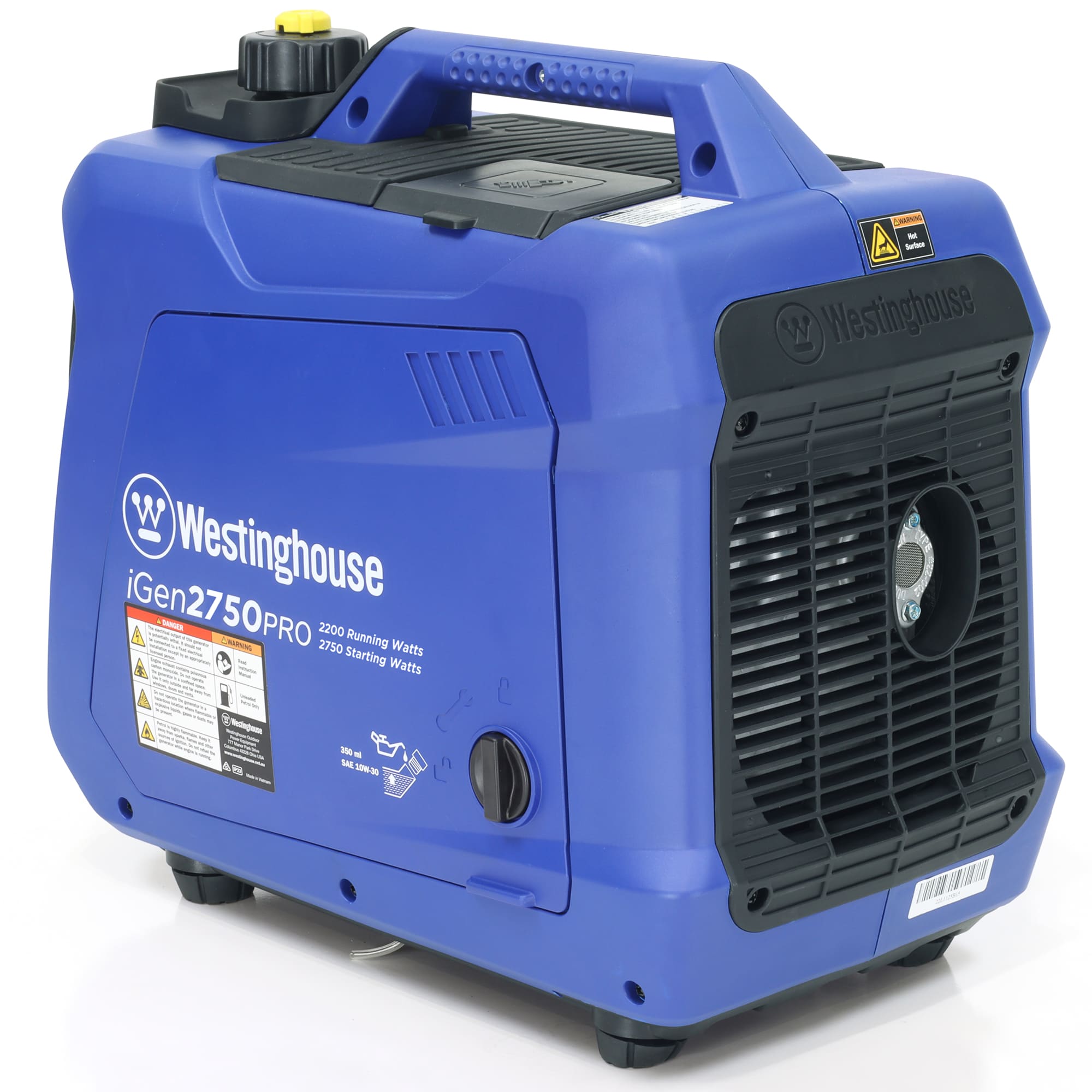 Westinghouse WP iGen 2750 Pro Inverter Generator Rear Right in the white background