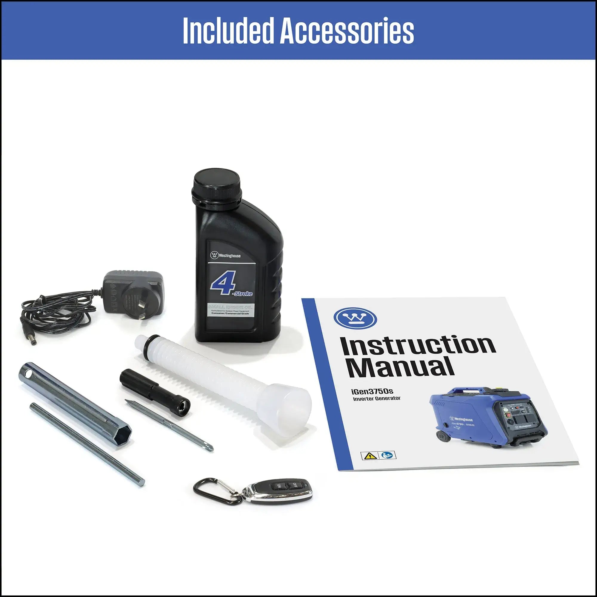 Westinghouse WP iGen 3750S Included Accessories in white background