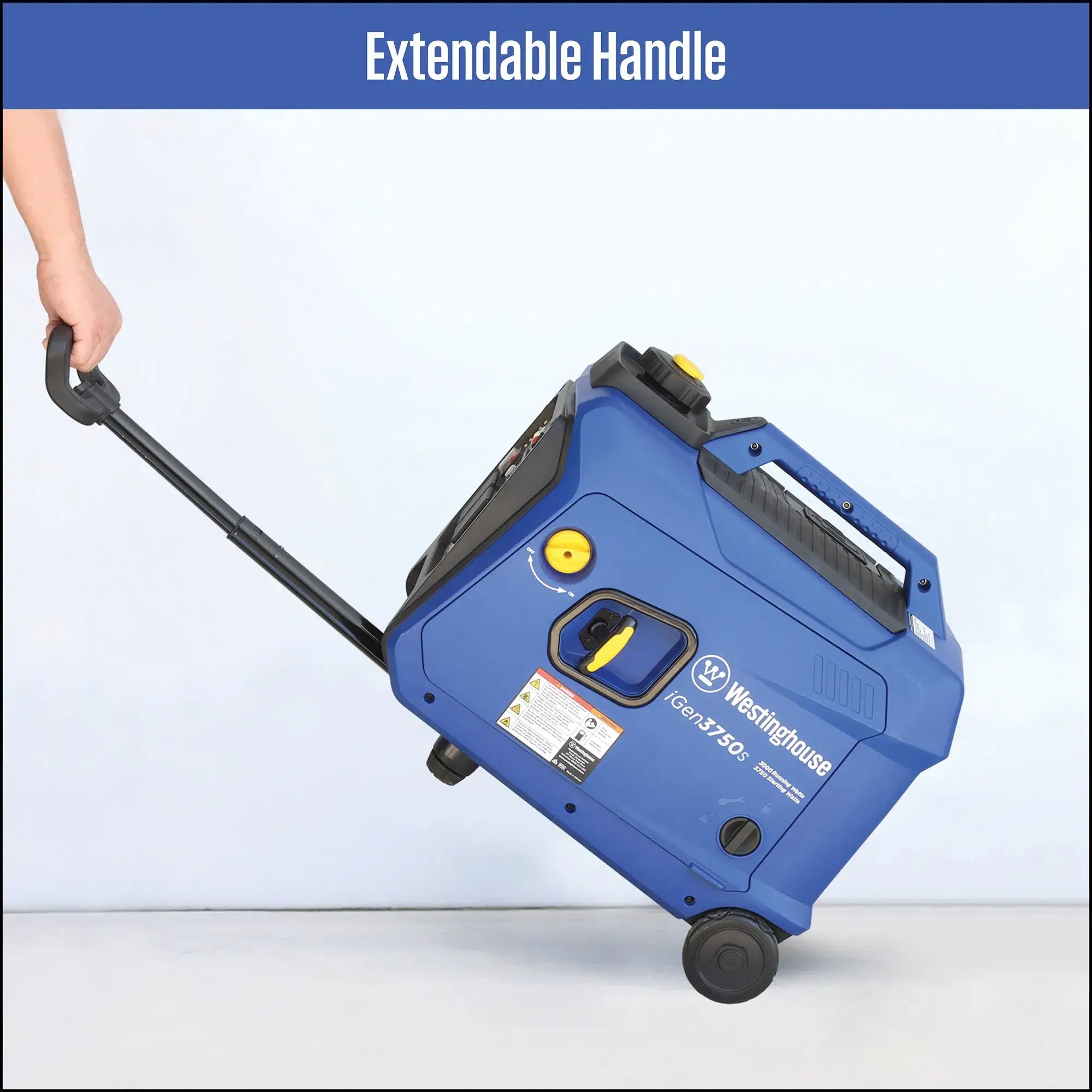 Westinghouse WP iGen 3750S Inverter Generator extendable handle pulled by someone