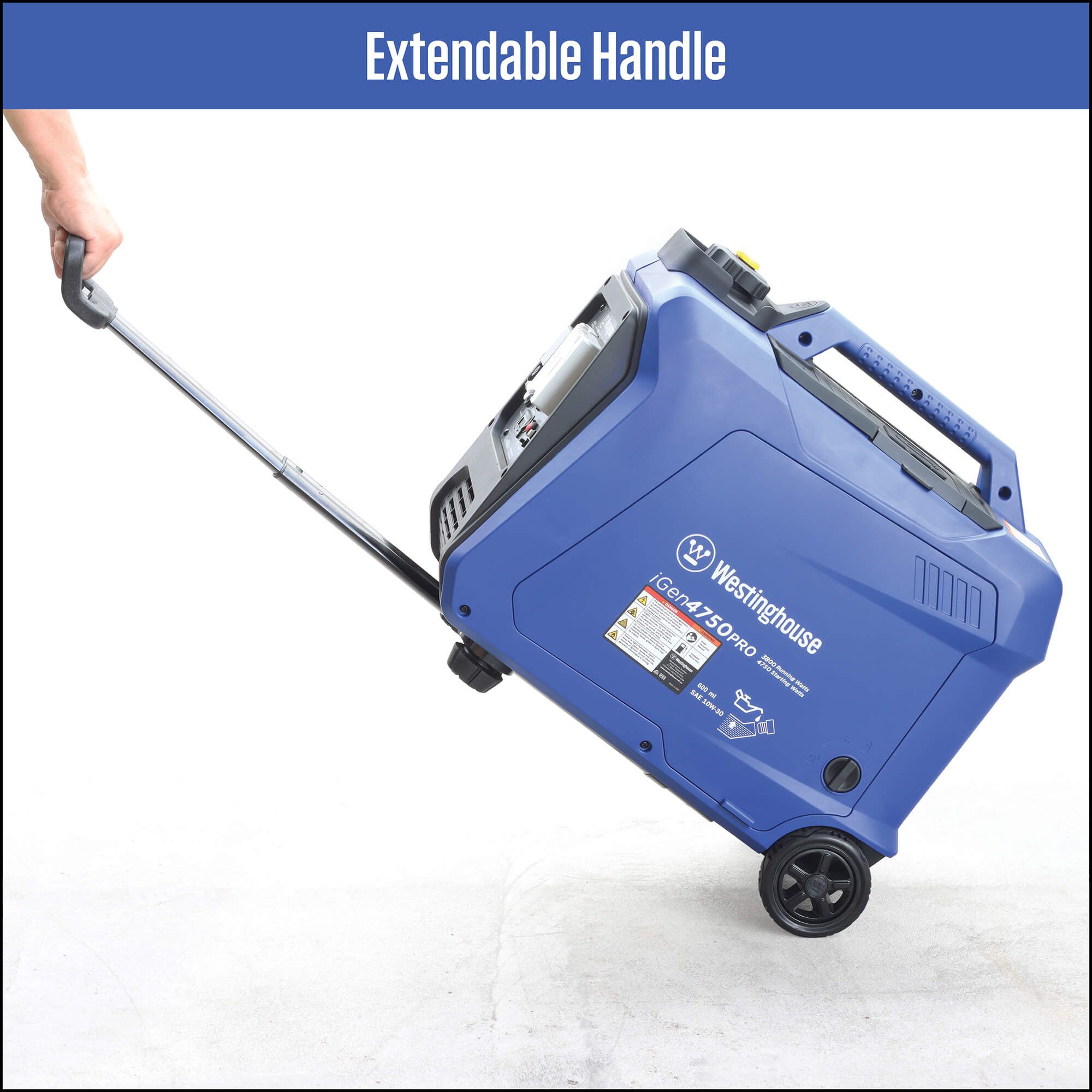 Westinghouse WP iGen 4750 Pro Inverter Extendable Handle in white background
