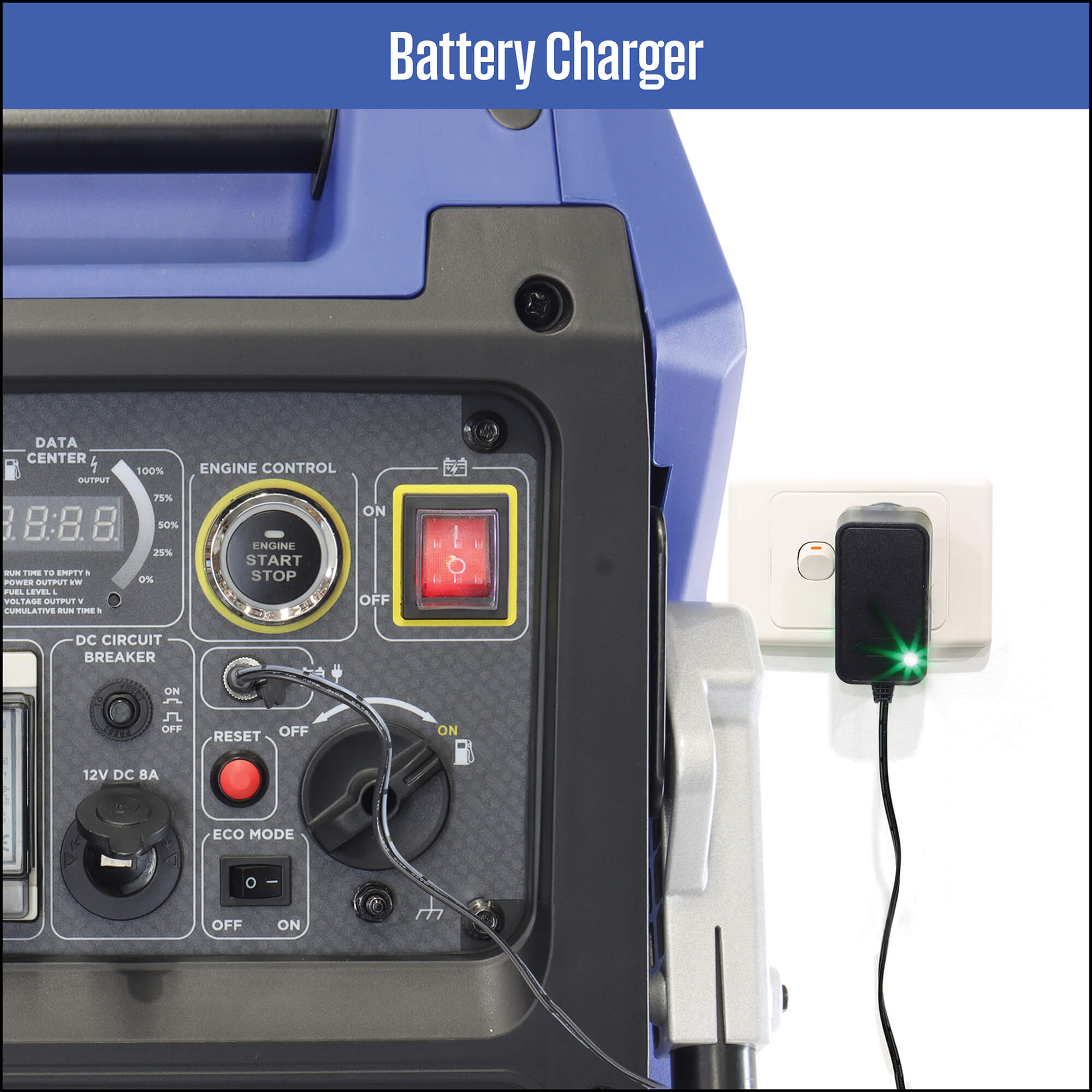 Westinghouse WP iGen 7500AS Inverter Generator battery charger in white background