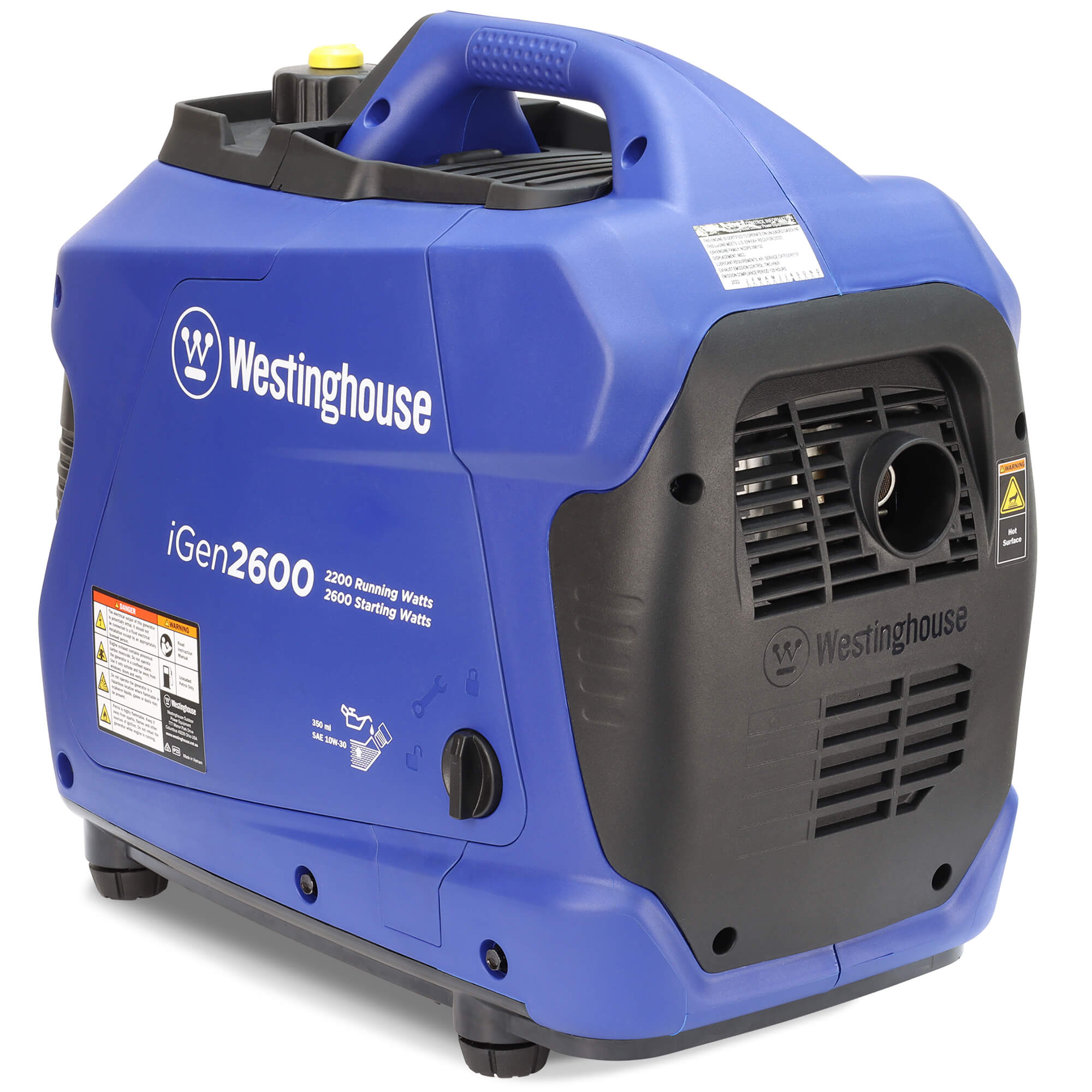 Westinghouse iGen 2600 Generator right rear in white background