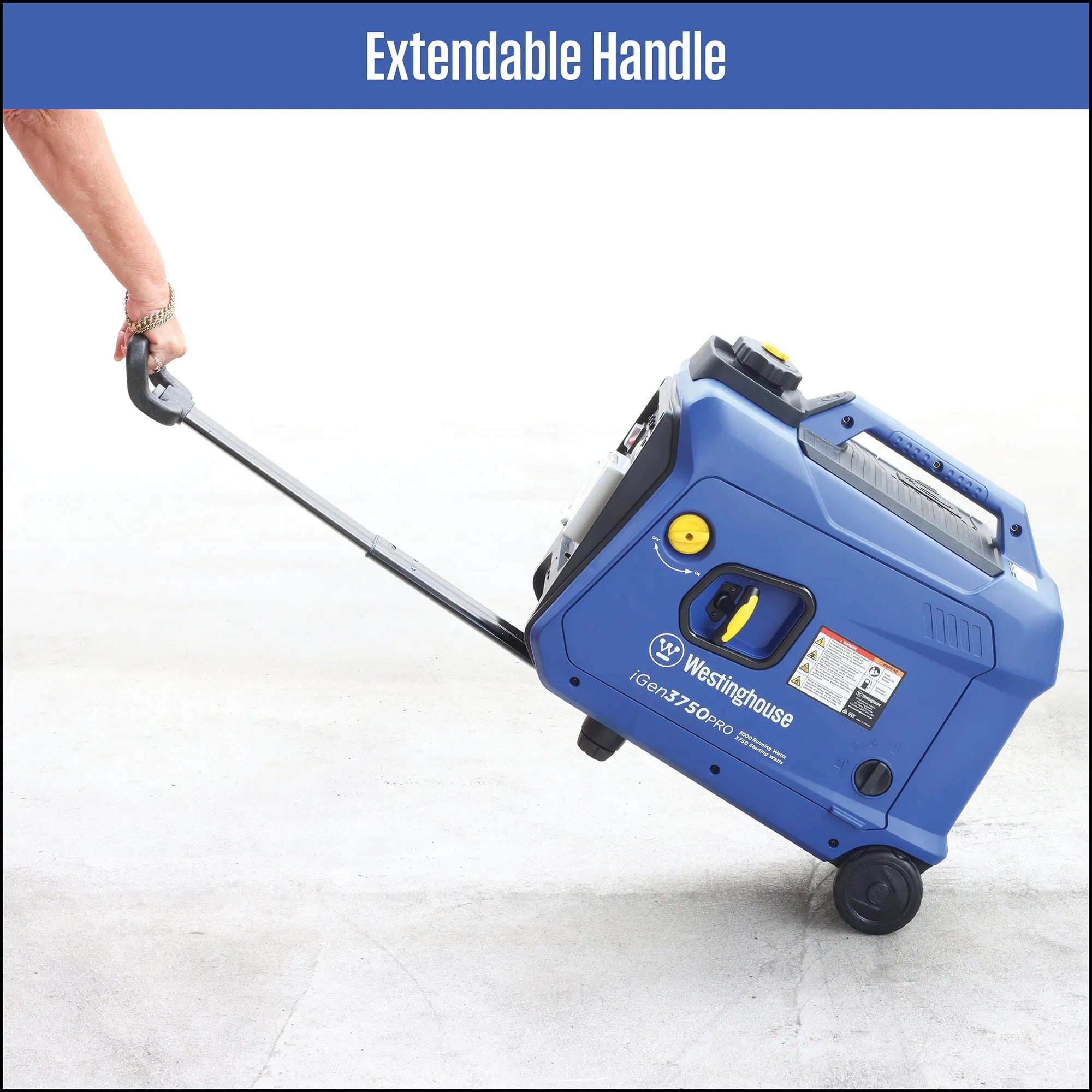 Westinghouse iGen 3750 Pro Generator Extendable Handle in white background