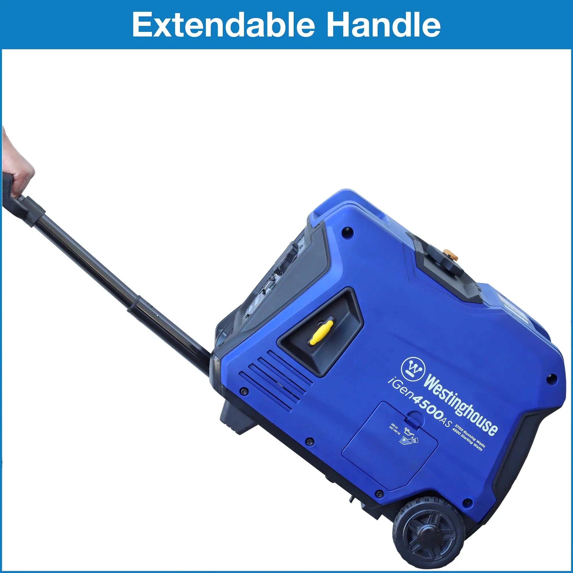 Westinghouse iGen 4500AS Generator extendable handle in white background