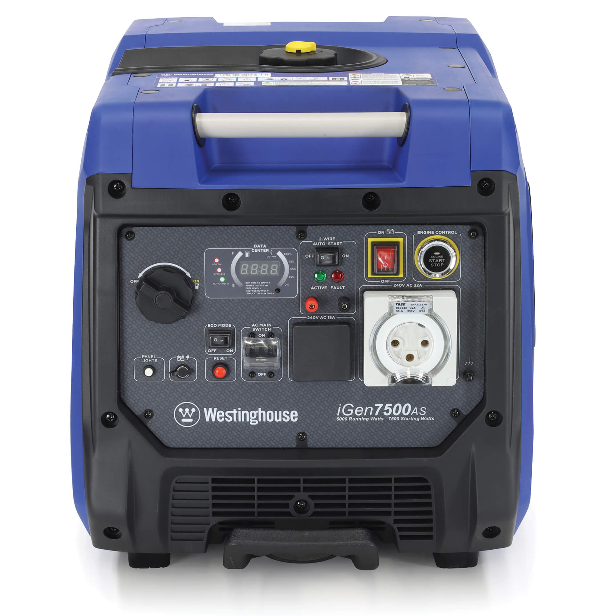 Westinghouse iGen 7500AS Generator Centre in white background