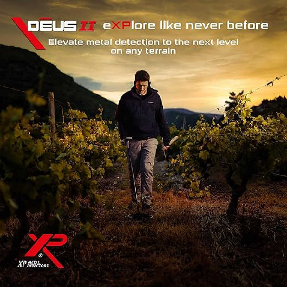 XP Deus 2 Metal Detector in use with a man exploring