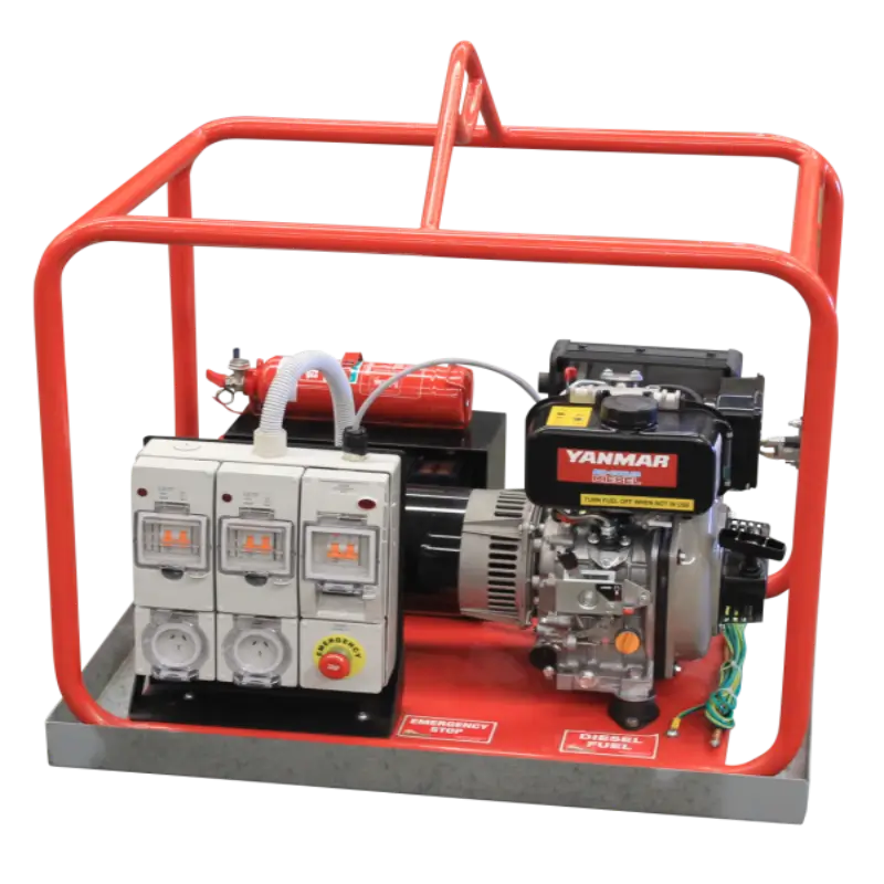 Yanmar 2,2kVA Mine Spec Diesel Generator side view on a transparent background