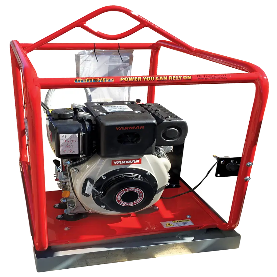 Yanmar 4.5kVA Mine Spec Diesel Generator front on a transparent background
