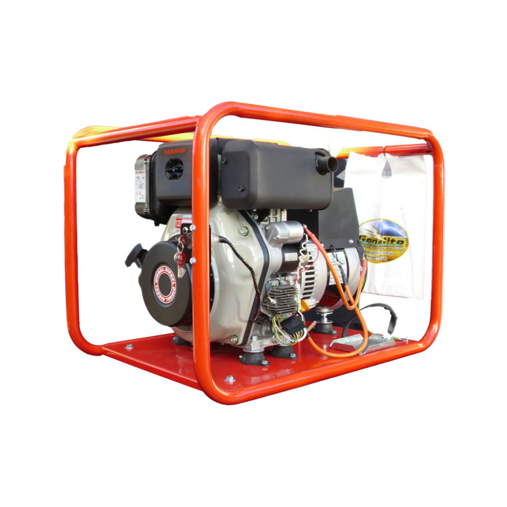 In the photo a Yanmar GYD5000E 6.5kVA Diesel Generator Main Photo angled in white background