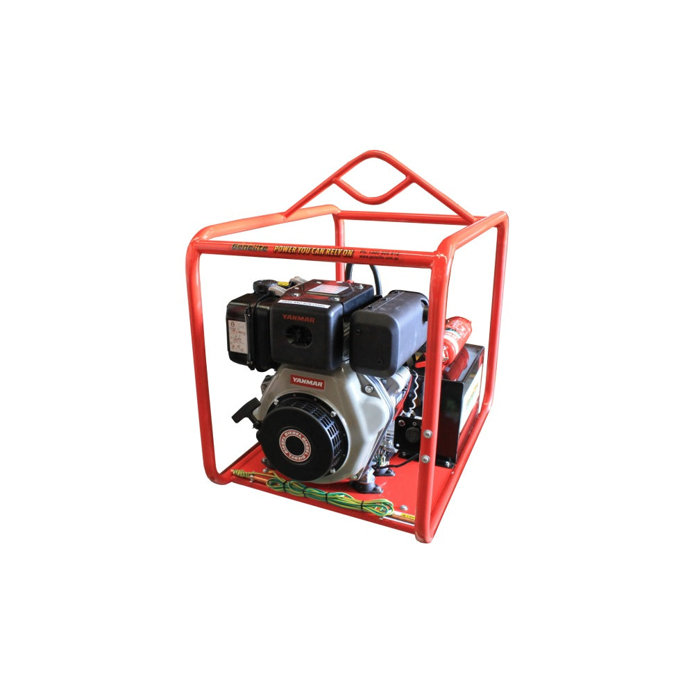 Yanmar GYD5000E-MS mine spec diesel generator angled to the front right on a white background