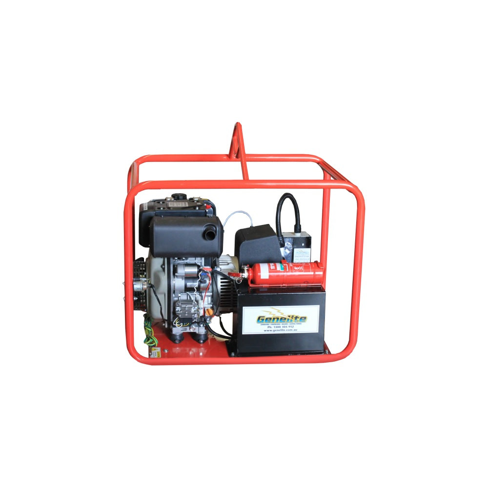 Yanmar GYD5000E-MS mine spec diesel generator right side view showing the control panel on a white background