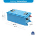 Amptron 48V 78Ah BlueEdge lithium battery dimensions and weight