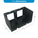 Dimensions of the Amptron Type G mounting tray, 360mm long by 198mm wide by 189mm high