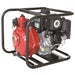 Bianco Vulcan BIA-2HP15ABS twin stage fire pump with red pump housing and black roll frame on a white background