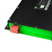 Angled view of the Custom Lithium 100Ah NextGen Ultra Slim lithium battery showing the slim case and mounting rails.