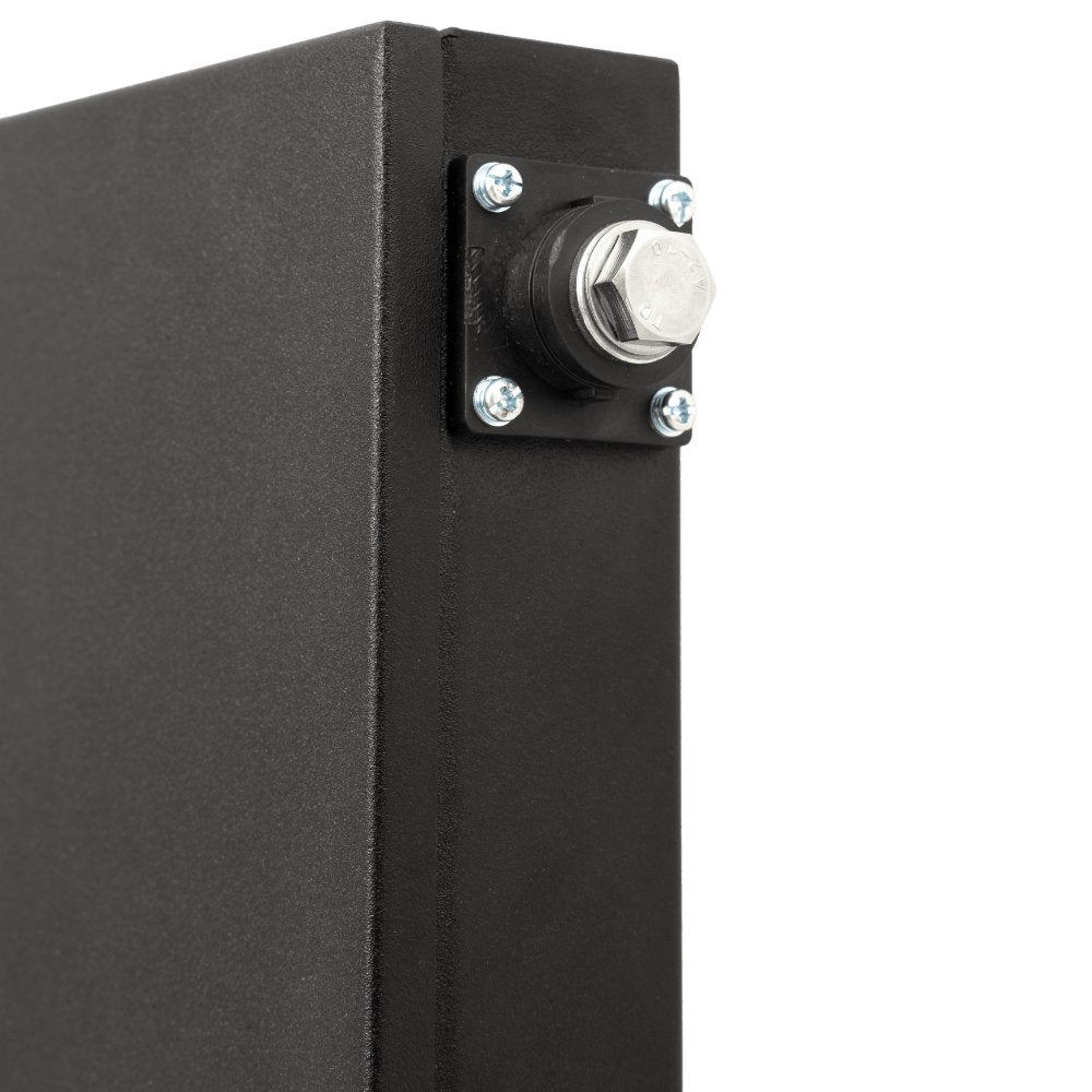 Close-up of the M10 terminal post on the Custom Lithium 230Ah Ultra Slim lithium battery.