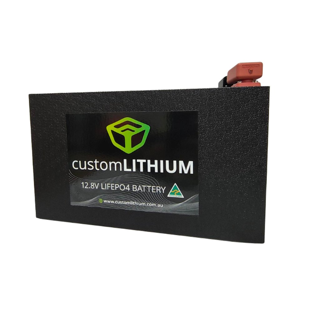 Custom Lithium 310Ah Slim LiFePO4 battery front view showing the customLITHIUM label on a white background.
