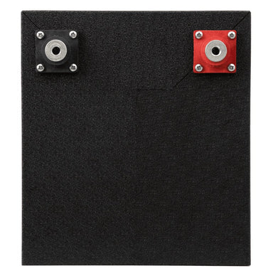 Angled view of the Custom Lithium 460Ah Caravan lithium battery showing the case and carry handles.