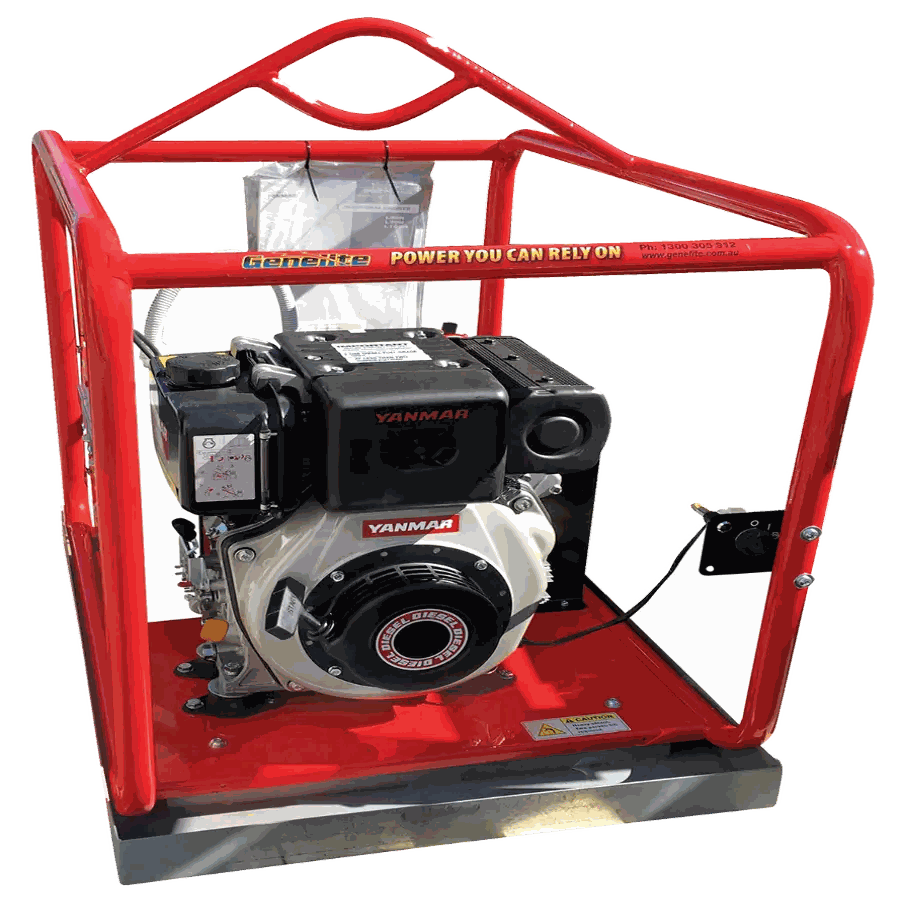 Yanmar 4.5kVA Mine Spec Diesel Generator front on a transparent background