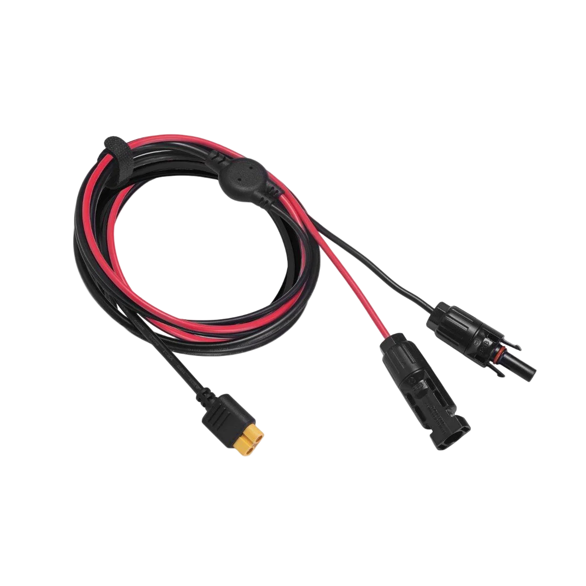 ecoflow XT60 to Solar black and red colored cable in transparent background