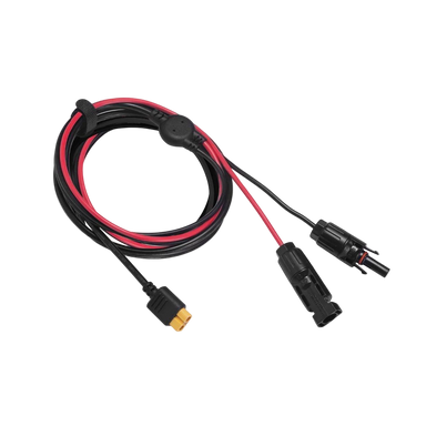 ecoflow XT60 to Solar black and red colored cable in transparent background
