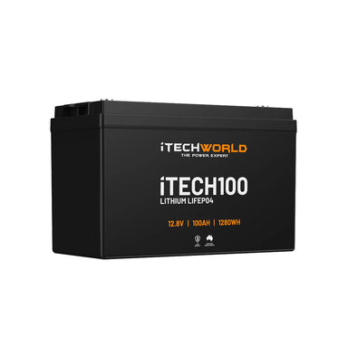 iTechWorld 12V 100Ah Deep Cycle Lithium Battery Main Photo on a white background