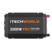 A photo of an iTechWorld 2000W pro power inverter slightly facing front on.